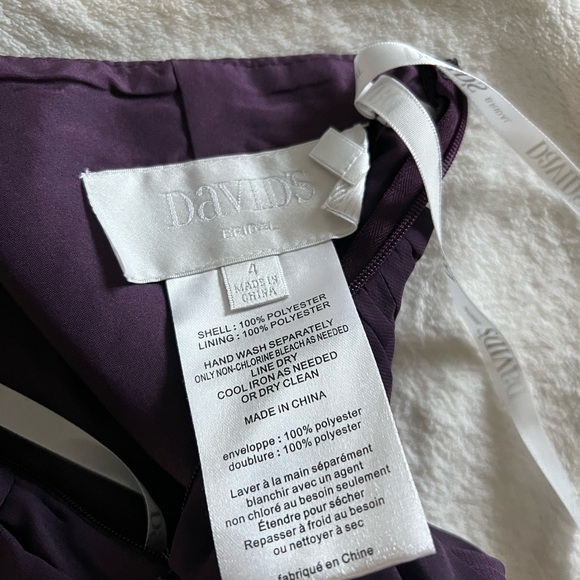 David’s Bridal Long Strapless Chiffon Bridesmaid Dress - Picture 3 of 3